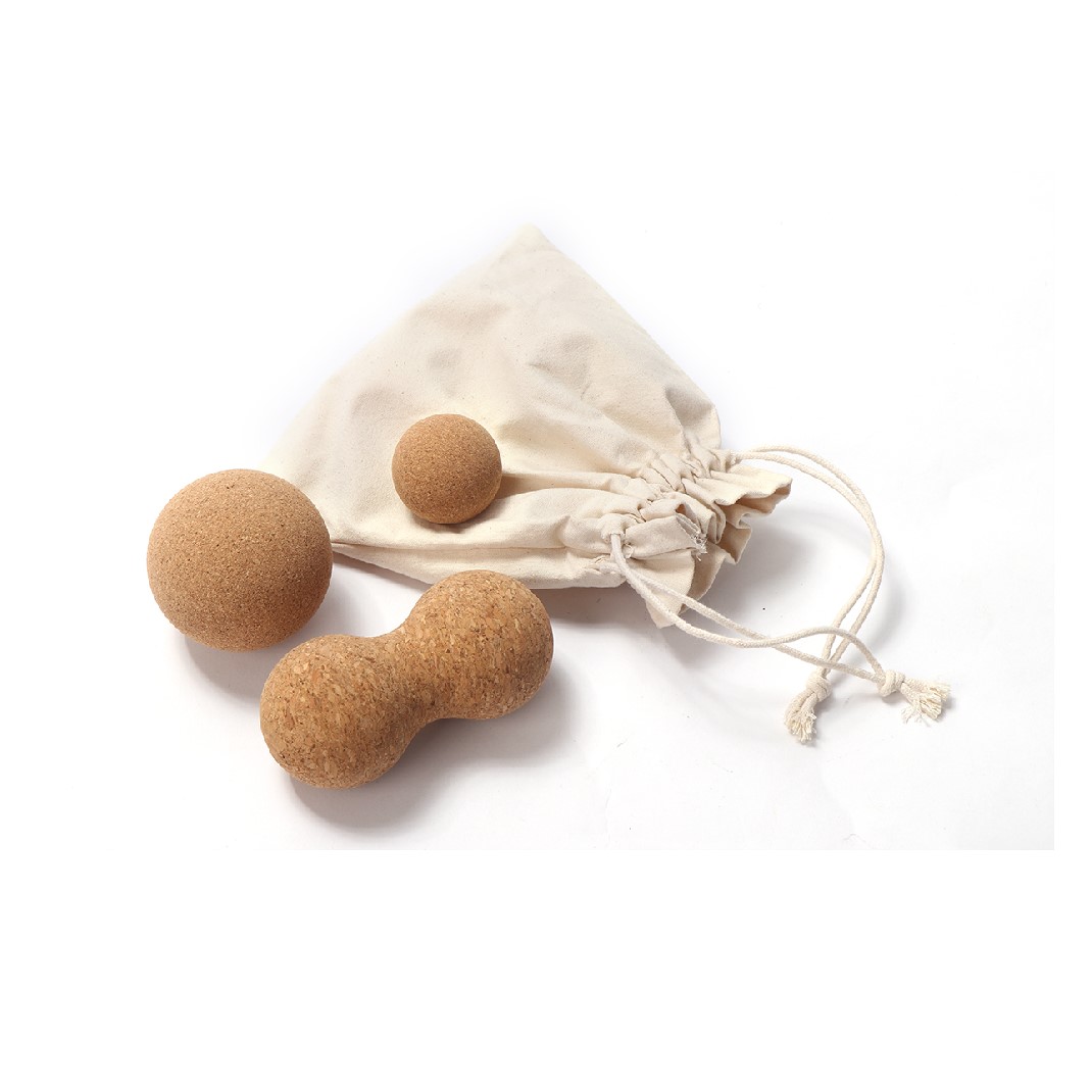 New Arrival Custom Printed Logo Massage Soft Set Cork Yoga Ball