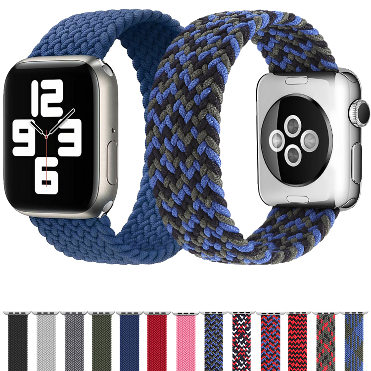 Новое поступление 2021, лидер продаж, Плетеный соло-ремешок для Apple Watch серии 6, Эластичный Плетеный ремешок для iWatch Series SE 5 4 3