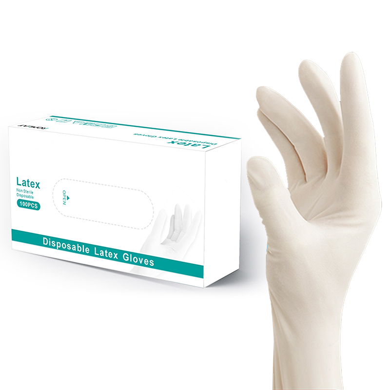 Disposable hospital medical white protection latex powder free examination gl oves