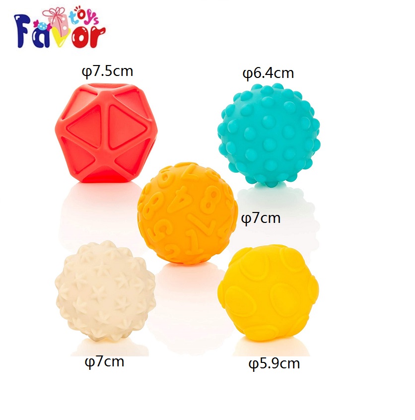 Infant Soft Touch Hand Teether Ball Textured Multi Ball Set Rattle And Sensory Teether Baby Rattle Ball Toy