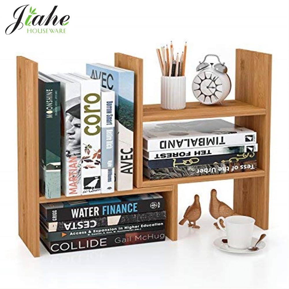 Расширяемый древесины Desktop книжная полка Desktop Организатор офис стеллаж для хранения регулируемый дисплей стойки