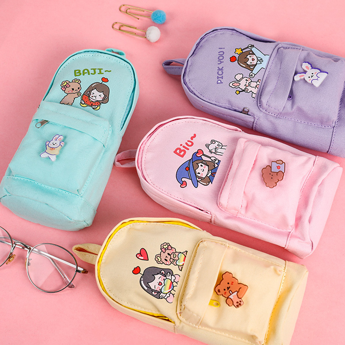 Best Pop Pencil Case Cute Multifunctional Pen Holder Canvas Box Stationery School Office Supplies