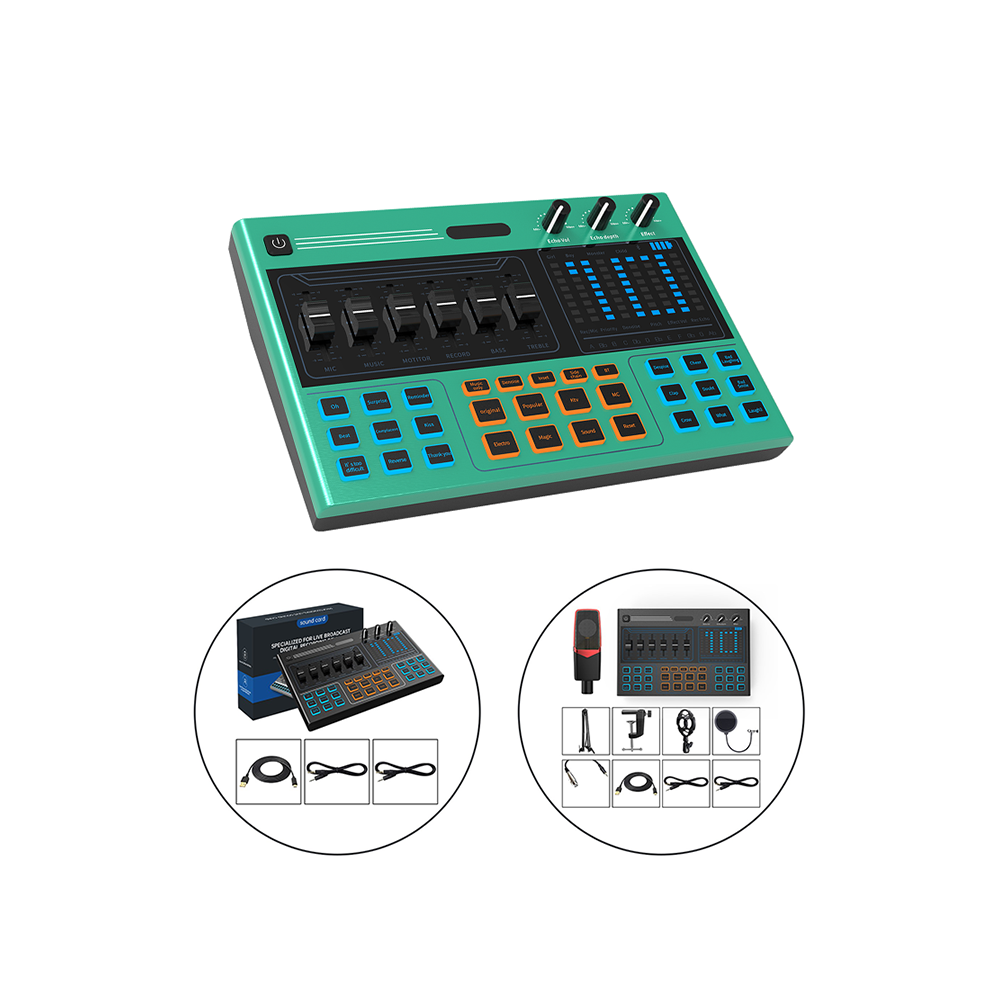 Professional Recording Studio Audio Mixer Interface External USB Streaming Live Broadcasting Sound Card