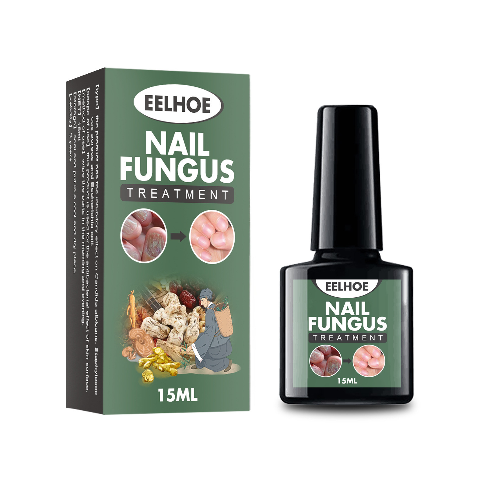 High Quality eelhoe 15ml Nail Fungus Treatment Nail Health Care Fix Renew Damaged Broken Nails