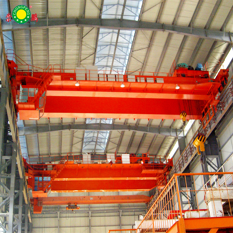 Workshop steel plant Use cabin control qd model 80/20tons overhead crane with electric trolley price