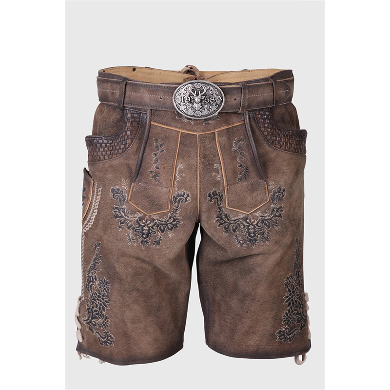 BAVARIAN LEDERHOSEN /COWHIDE SUEDE MEN KURZE LEDERHOSEN