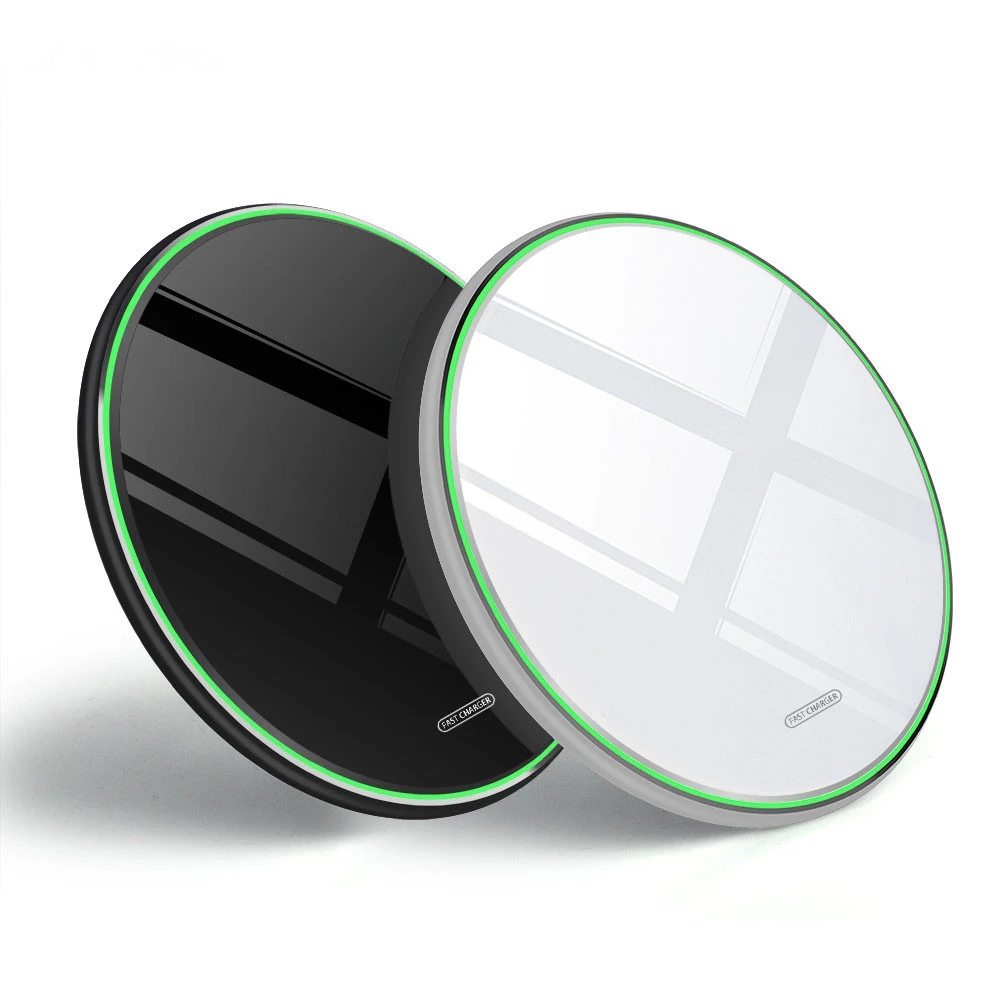 15W Mirror Ultra Thin Wireless Charger Thin Aviation Aluminum Computer Numerical Control Technology Fast Charging Pad