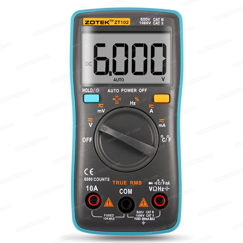 Шэньчжэнь ZOTEK ZT102 портативный цифровой мультиметр 6000 отсчетов с подсветкой и удержанием данных