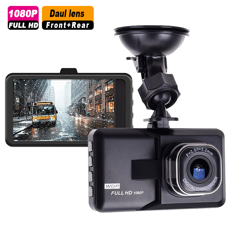 B300, лидер продаж, 3-дюймовая Hd-камера, Автомобильный видеорегистратор, черный ящик, 1080p, Автомобильный видеорегистратор с двойным объективом спереди и сзади, 1080P, видеорегистратор