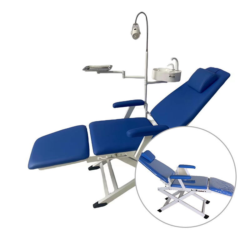 LK-A37B China Clinic Mobile Portable Folding Camping Dental Chair with Light Tray Spittoon