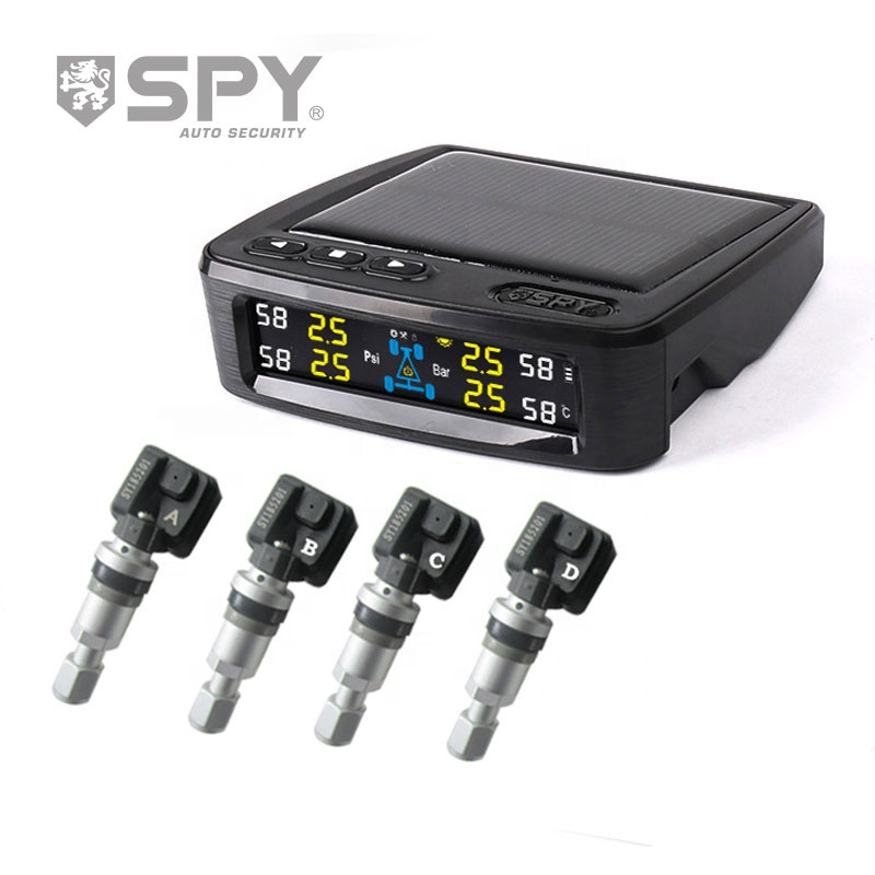 Система контроля давления в шинах TPMS на солнечной энергии Универсальная беспроводная с 4 внутренними датчиками