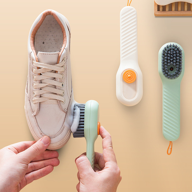 Eco-Friendly Plastic Sink Cleaning Brush with Soap Dispenser for Efficient Hand Cleaning