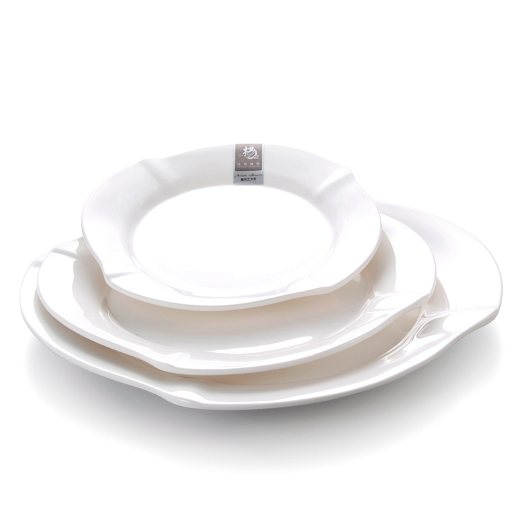 New flower design restaurant white melamine plates sets dinnerware