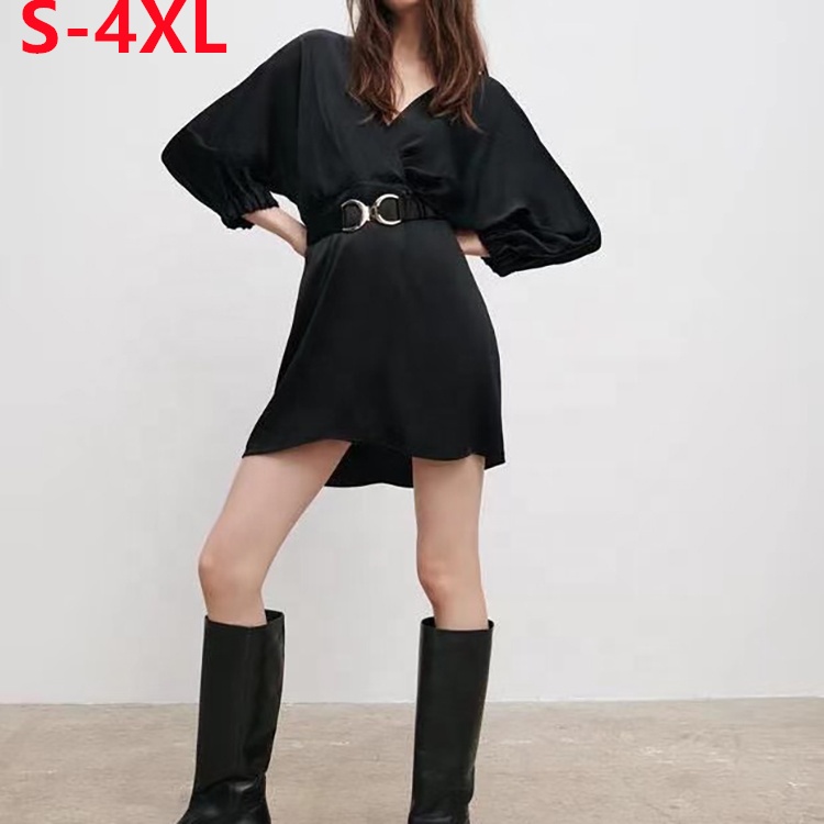 2021 summer fashion hot sale professional dress women's girdle stylish ladies elegant long sleeve black dresses for women