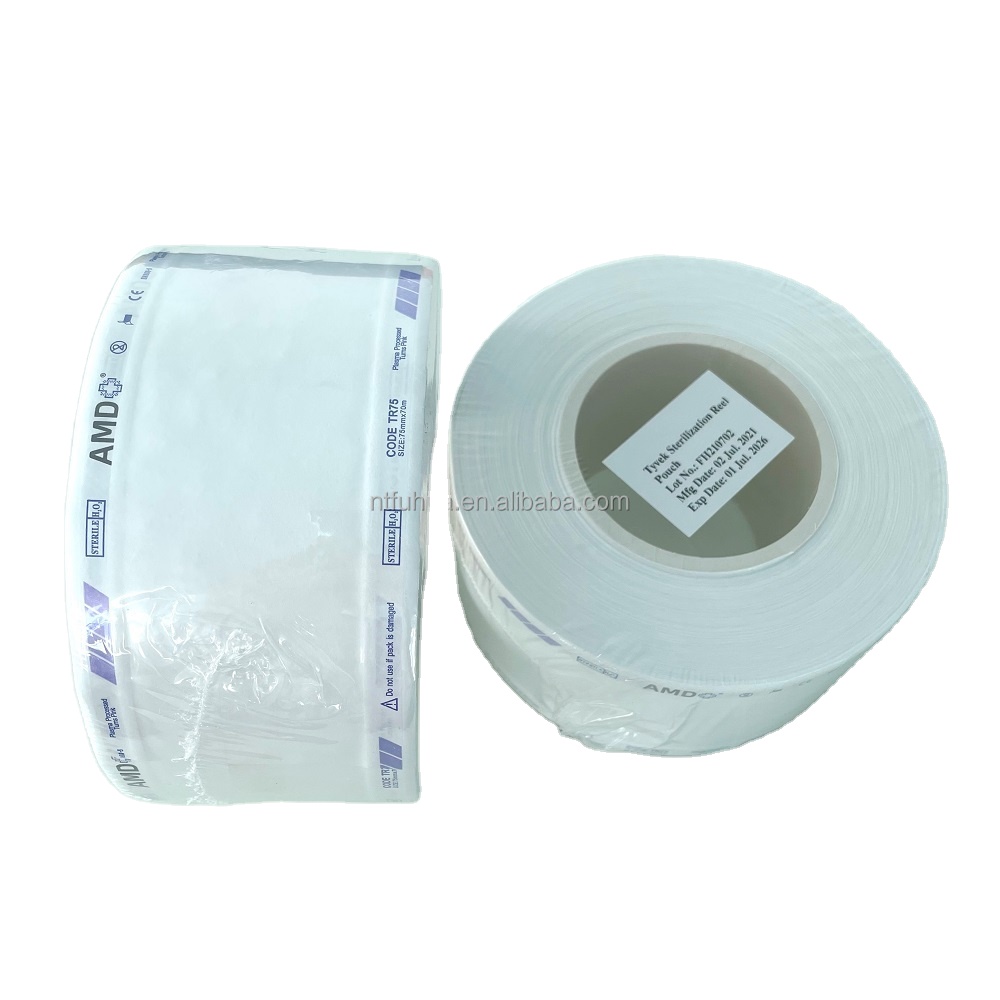 Tyvek Sterilization Roll Pouch for Plasma H2O2 EO Sterilization TR75 3" 75mm*70m