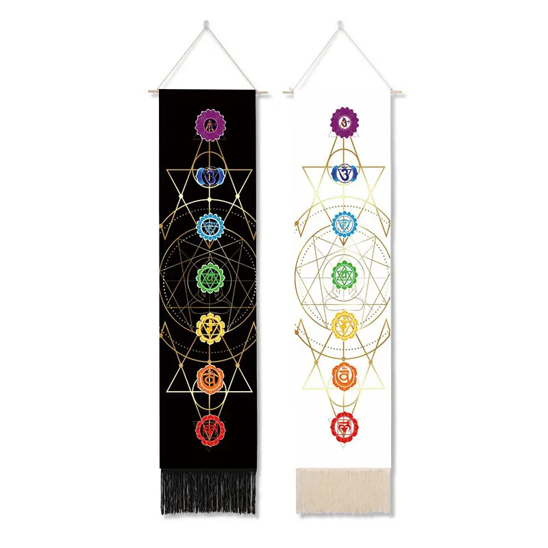 Psychedelic Religious 7 Chakra Tapestry Meditation Bohemian Wall Hanging Long Tapestries