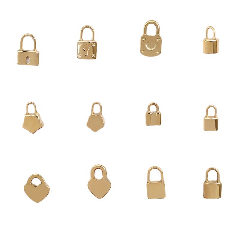2021 New Arrival Multi Style Stainless Steel Lock Charms Pendant For Diy Accessories For Necklace Women Wholesale Vintage Charms