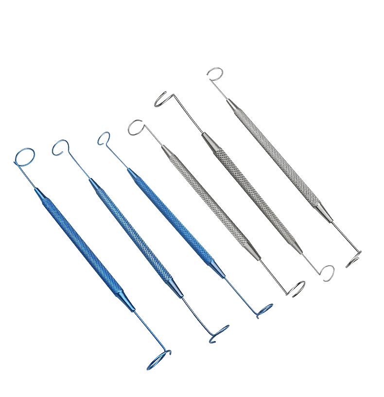 ophthalmic double tip prop Ended Pigtail Probe Scraper titanium micro Steel disposable with wholesale price Eye Instrument