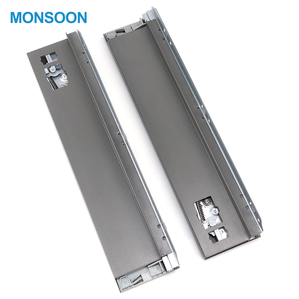 Full extension soft close metal drawer box for kitchen furniture
