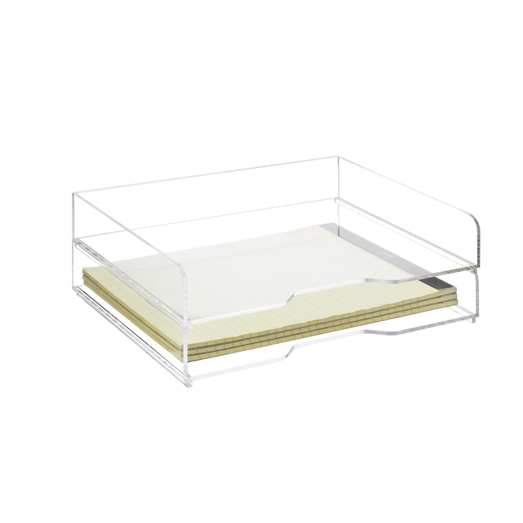 Premium Clear Acrylic Stacking Desktop Document Trays/File Folder Storage Organizers