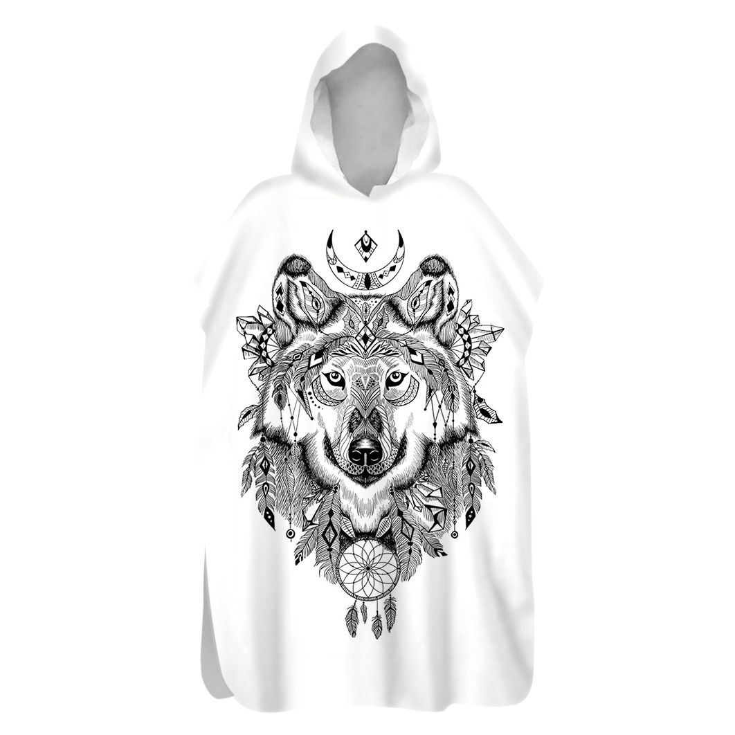 Wholesale Sublimation Hooded 2021 Toddler Hood Bath Hoodie Wrap Beach Towel Poncho