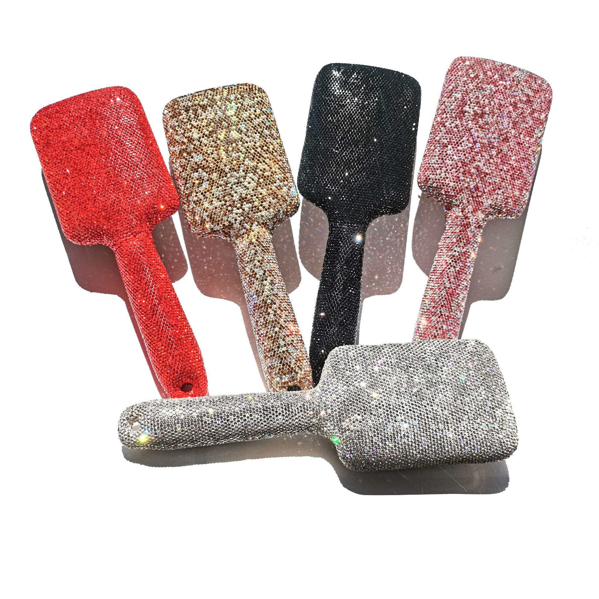 Song May Luxury diamond bling hair brush custom cushion hair brush rhinestone detangling hair brush
