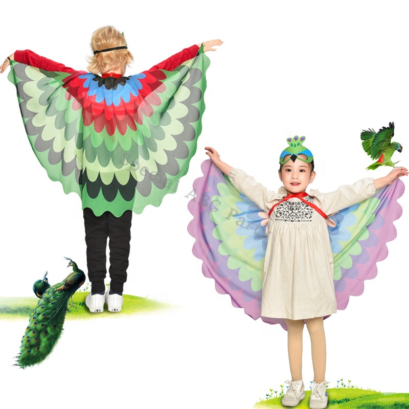 Halloween animal peacock wings performance props cloak set peacock cosplay