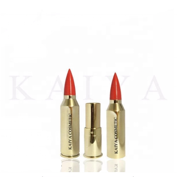 Kaiya Cosmetics, новинка, оптовая продажа, уникальный контейнер для губной помады в форме пули, золотой контейнер для губной помады