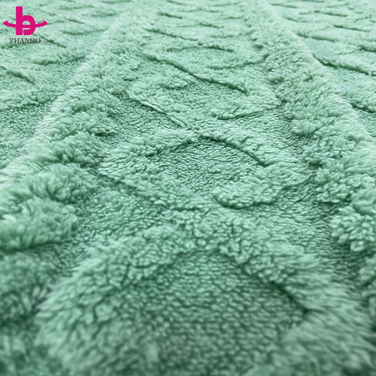 Factory Direct 3D Jacquard plush Fleece Fabric High Quality Soft Jacquard Sherpa Fabric Wo-sided Jacquard Sherpa Fabric