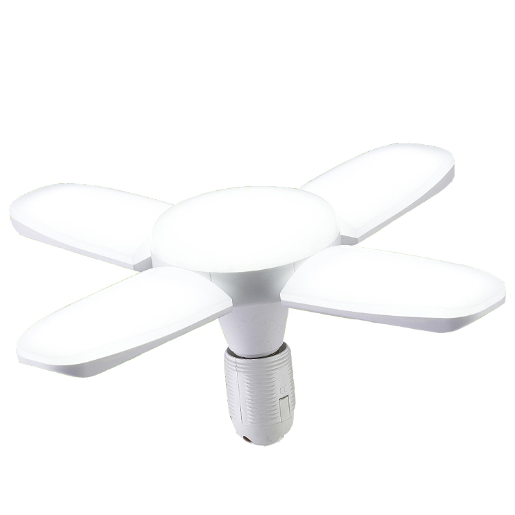 2021 High quality China Factory Mini Fan Blade Led Bulb 4 Leaves leaf Light E27 28w 60w UFO fold wings Bulbs