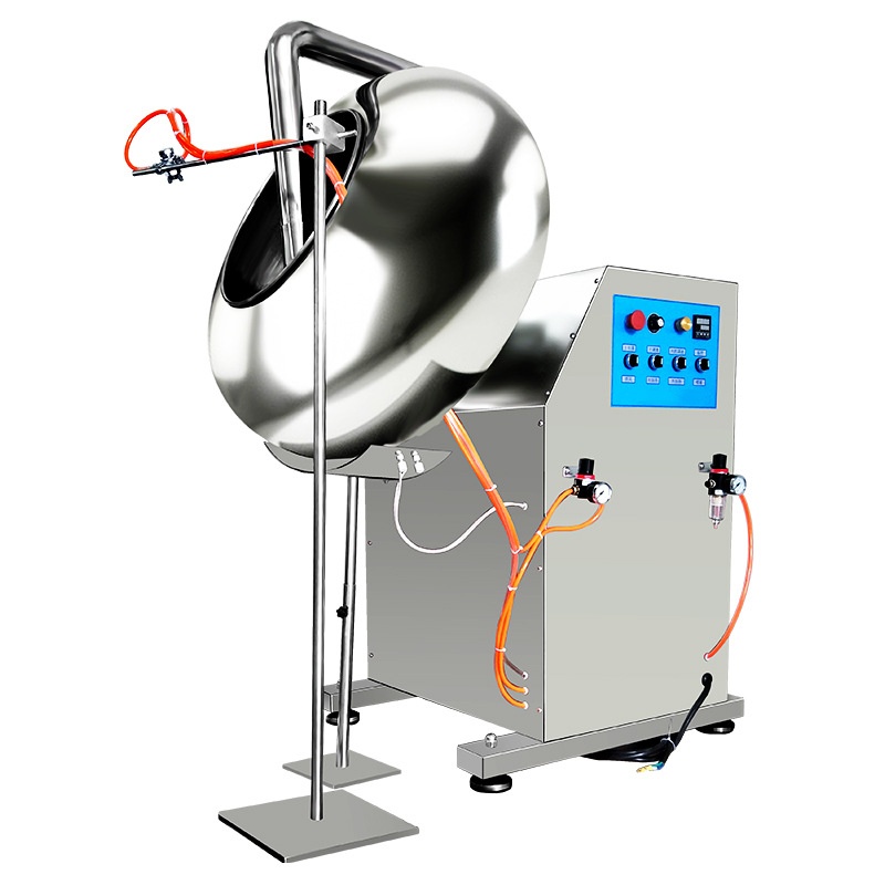 Peanut Gummy Candy Sugar Caramel Coated Automatic Almond Donut Chocolate Flouring Coating Tumbler Machine