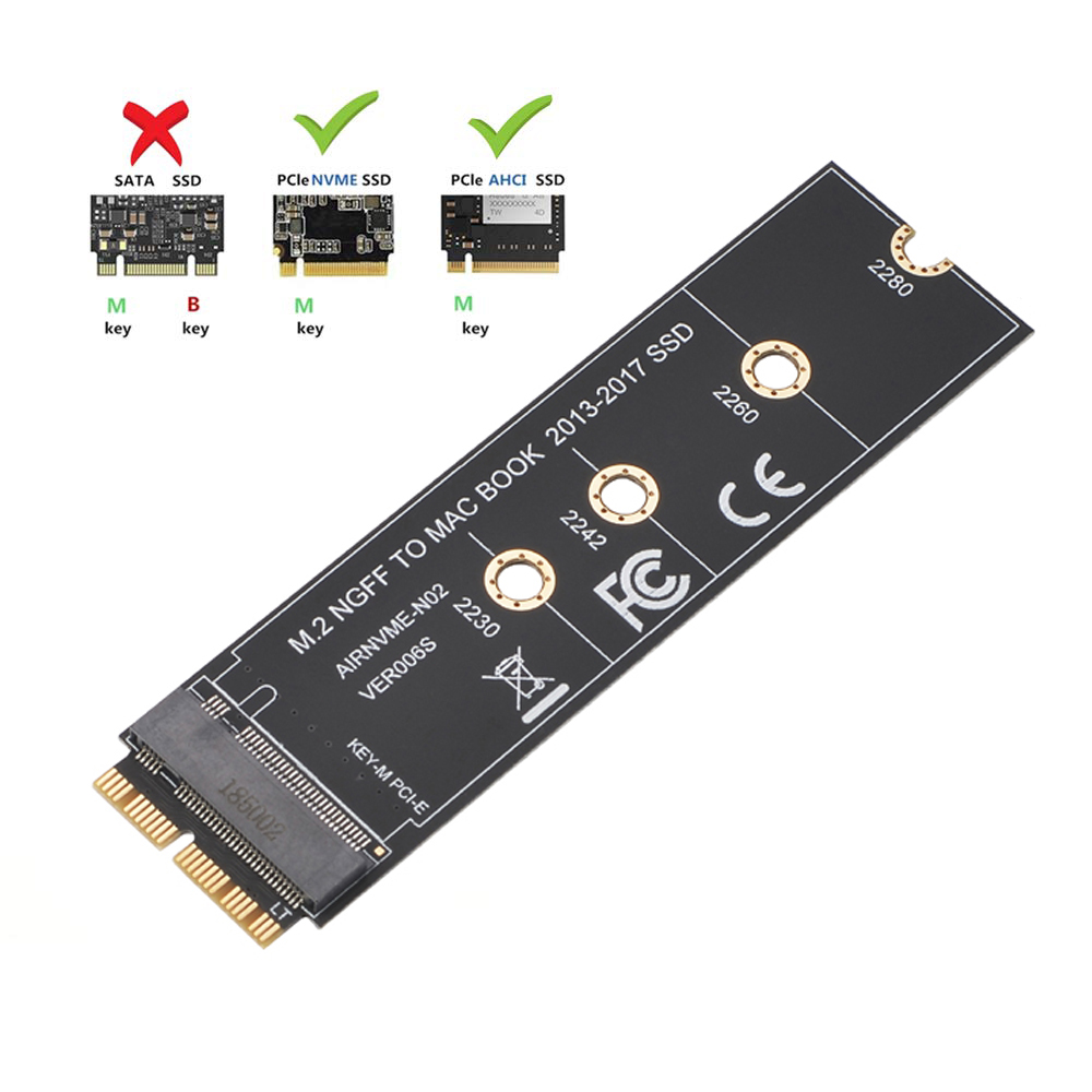 M.2 NVME SSD адаптер для MacBook Air Pro Retina 2013-2017 NVME/AHCI SSD обновленный комплект для A1465 A1466 A1398 A1502