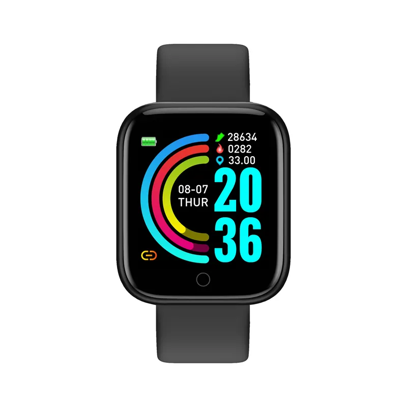 1.3 inch IP67 waterproof Y68 D20 smart watch fitness heart rate monitor