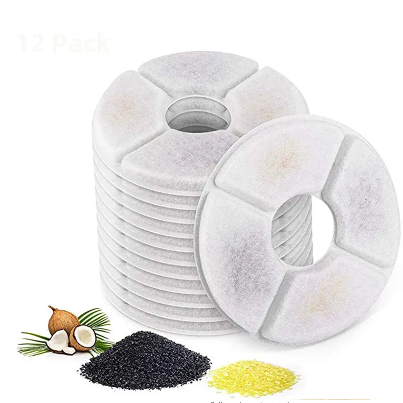 Round Activated Carbon Filter For Cat Water Drinking Fountain Replacement Filters Flower