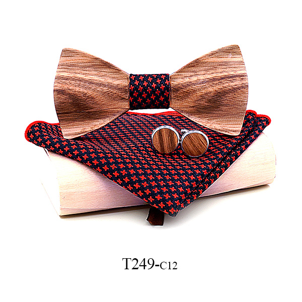 Wooden Bow-Tie Bowtie With Wood Storage Box For Men Gifts Bow Tie Display