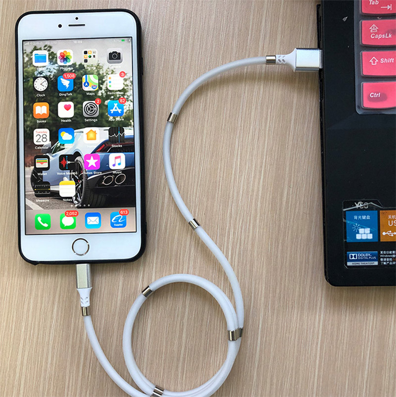 Магнитный зарядный usb-кабель, портативный, простой в катушке, автоматический, эластичный, type c, micro usb 3,0, кабель для передачи данных, быстрое зарядное устройство для телефона, магнитный usb-кабель