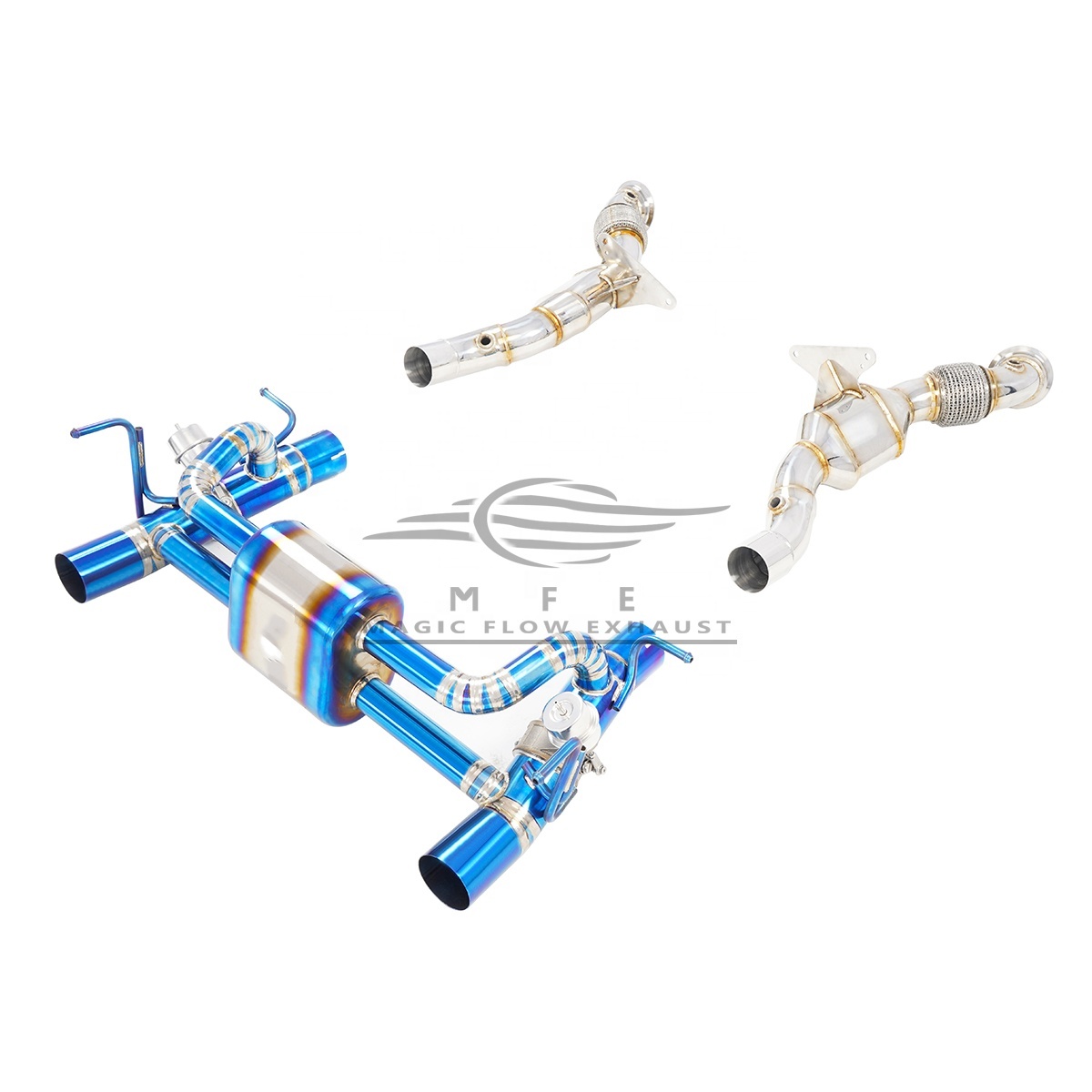 High Quality Titanium Exhaust Muffler Valved for Ferrari 488 3.9L V8 2015-2019 Exhaust Pipe Downpipe