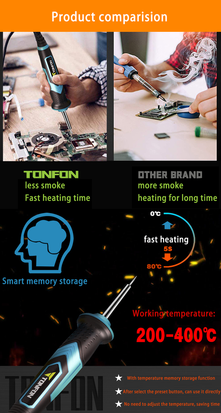 Electronics Repair soldering/desoldering station hot soldering rework station 60W digital diy soldering station kit