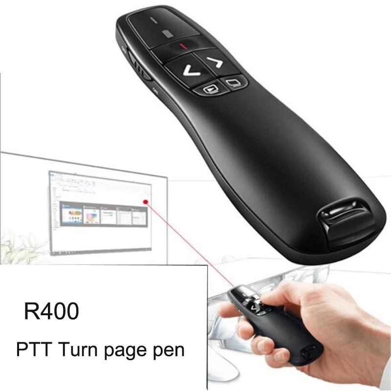 Беспроводная лазерная указка R400, 2,4 ГГц, USB, красная лазерная указка, пульт дистанционного управления с ручной указкой для презентаций PowerPoint