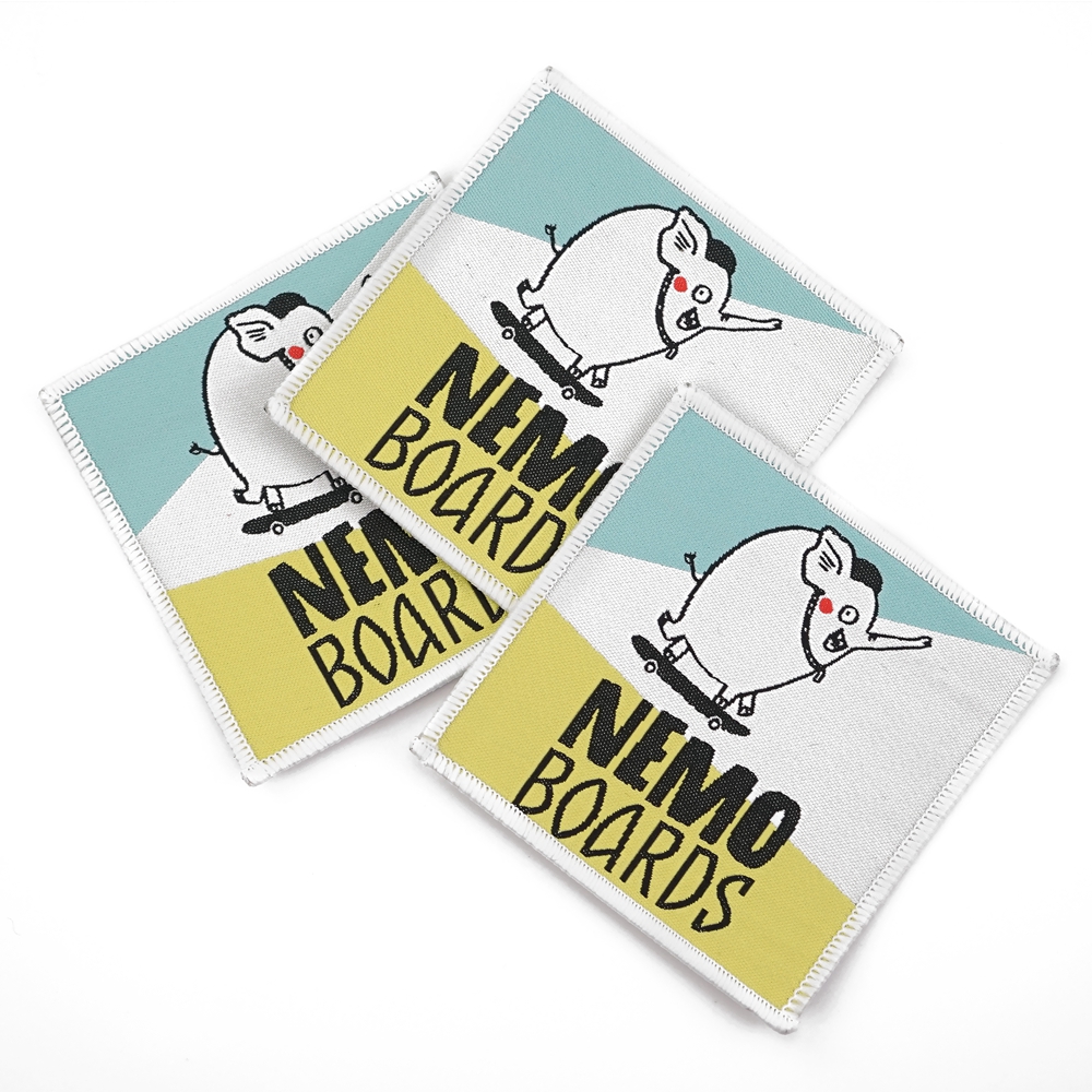 Factory made logo school clothes cotton woven badges patch
