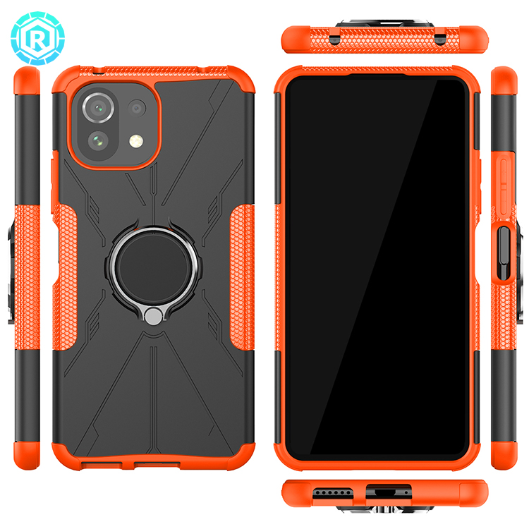 Чехол для телефона Xiaomi Mi 11 Lite с металлическим кольцом и подставкой