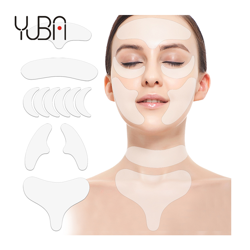 Face Smoothing Anti-Wrinkle Forehead Pads Forehead Patch Korea 11 Pcs Facial Pad Set Anti Wrinkle Silicone Pad For Neck