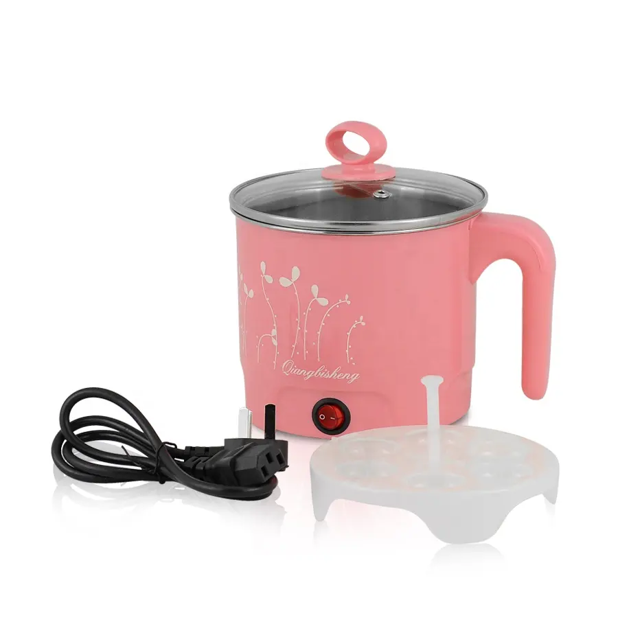 Multi-function Portable Travel Egg Steam Noodle Pot Stainless Steel Mini Electric Rice Cooker