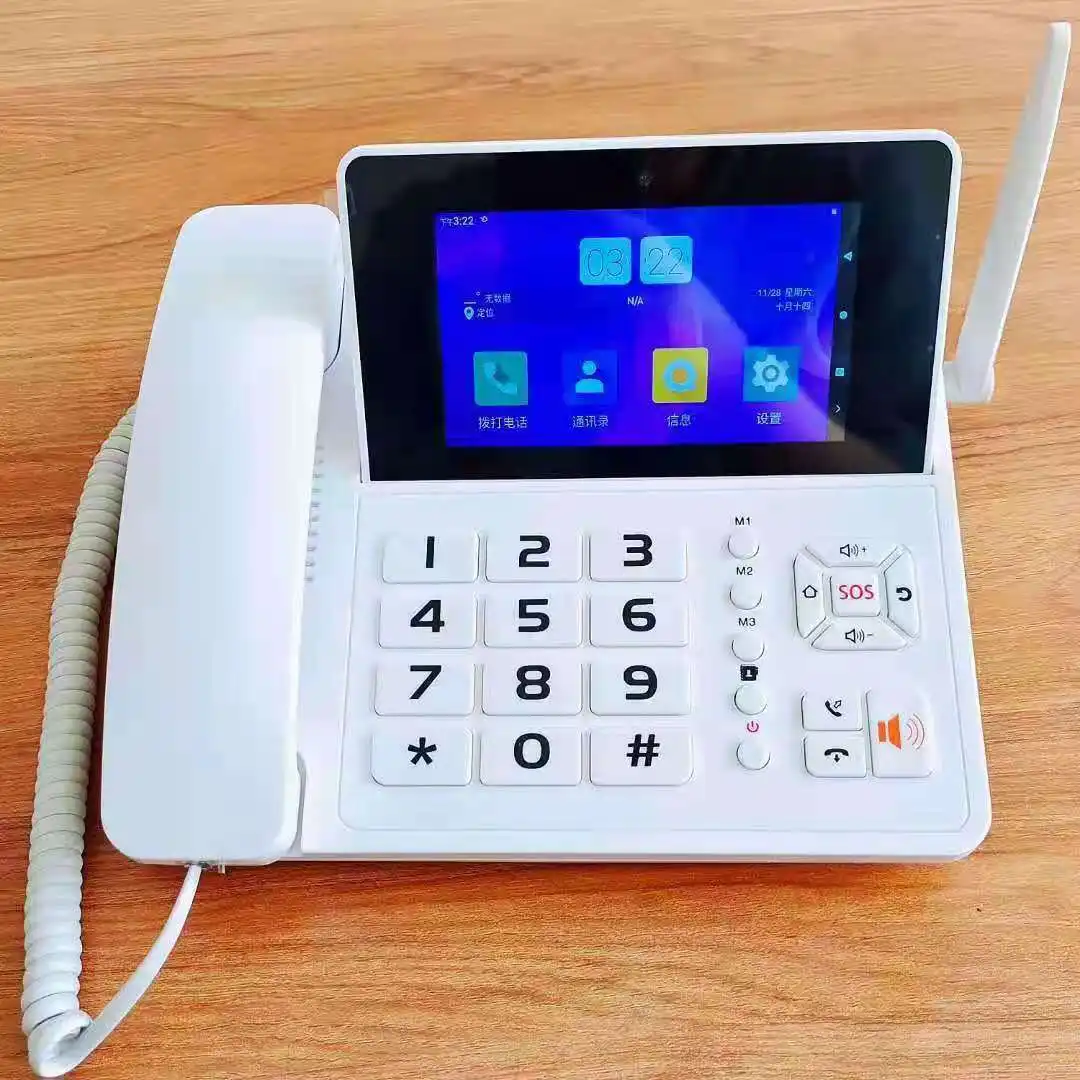 3G 4G SIM Card Android Smart Fixed Phone Touch Screen Video Call