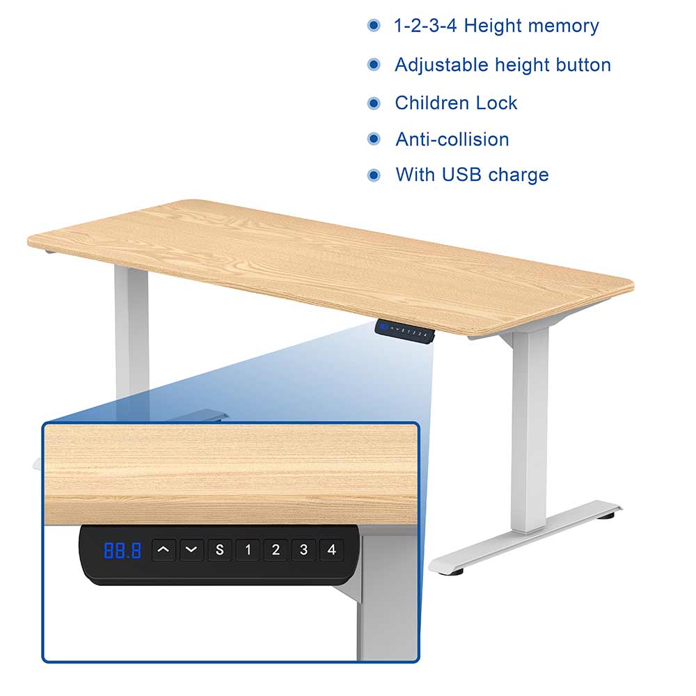 Office Furniture Automatic Computer Ergonomic Electric Table Extensible Adjustable Height Sit Stand Work Table Frame Desk