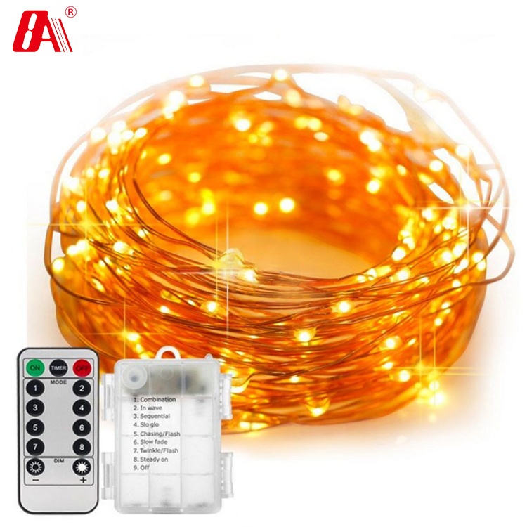 Led String Light Christmas Remote control fairy lamp 5M 10M Waterproof Copper wire led twinkle light