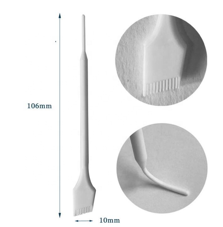 new hot flexible tinting applicators sterring rod silicone tinting stick with comb for lash and brow tint white color, OEM logo