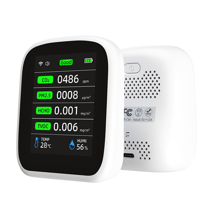 8 в 1 парниковый датчик Tuya PM2.5 WiFi Smart NDIR co2 PM2.5 портативный монитор качества воздуха