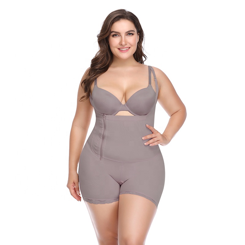 6XL Корректирующее женское боди для похудения, черное, бежевое, серое боди, 2018 Корректирующее белье на молнии, Корректирующее белье для похудения