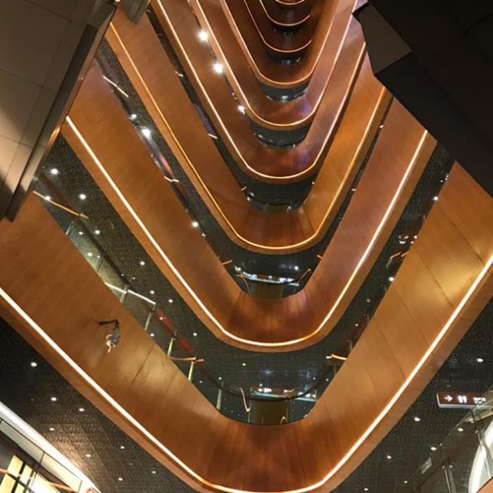 Ventilated Curtain Wall Facade Panel Aluminium Solid Panels Customized Wooden Surface